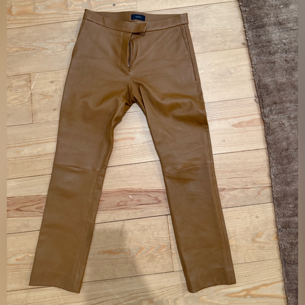 Joseph Lambskin Straight Leg Pants